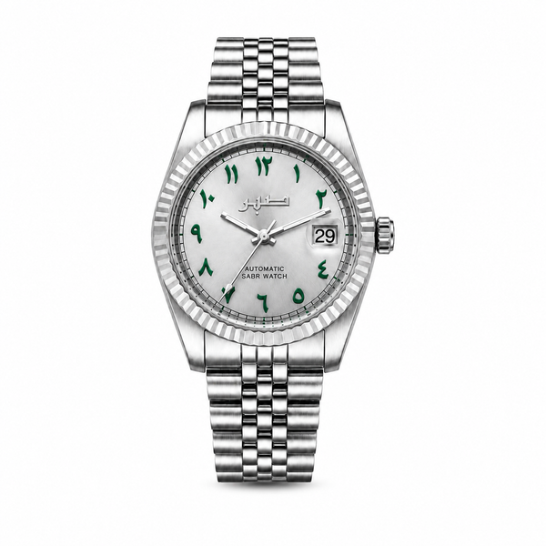 ROYAL GREY - GREEN ARABIC NUMERALS