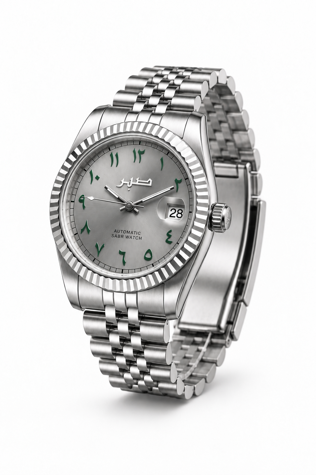 ROYAL GREY - GREEN ARABIC NUMERALS
