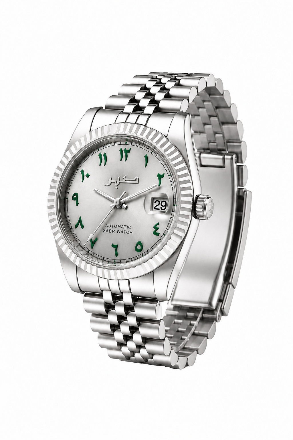 ROYAL GREY - GREEN ARABIC NUMERALS