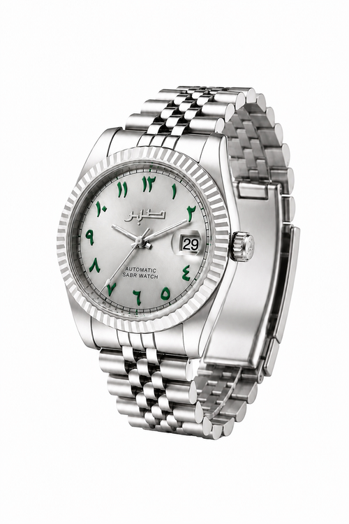ROYAL GREY - GREEN ARABIC NUMERALS