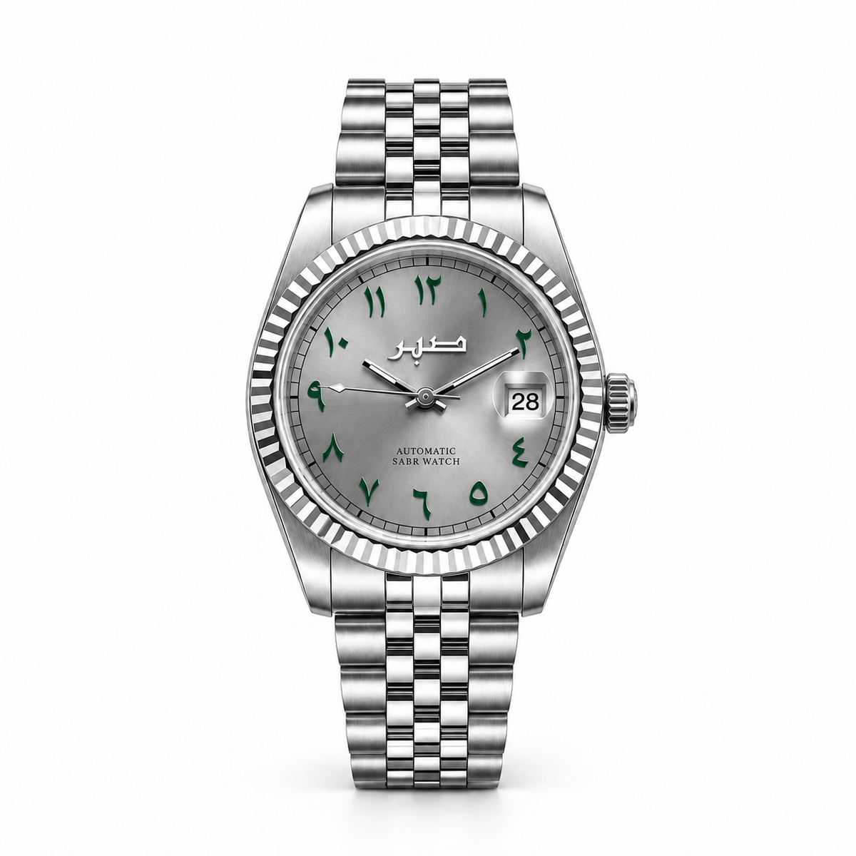 ROYAL GREY - GREEN ARABIC NUMERALS